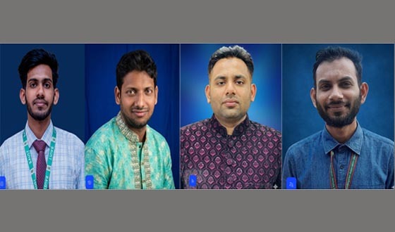 নীলফামারীর সৈয়দপুরে গর্বিত পিতা ফেকুর গর্বিত চার সন্তান