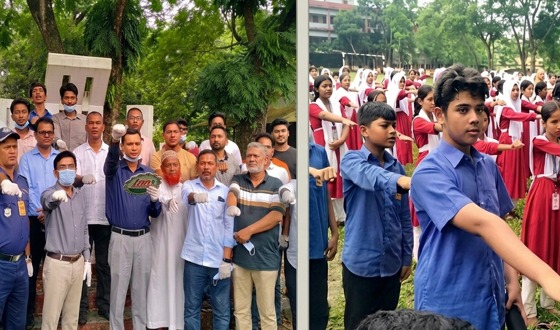 শিক্ষার্থীদের শপথ পড়ালেন বরিশালের জেলা প্রশাসক