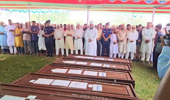 সৌদি আরবে ভয়াবহ আগুনে নিহত নওগাঁর ৭ প্রবাসীর মরদেহ দেশে ফিরেছে