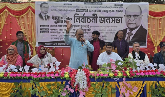 ধামইরহাটে বিএনপির নির্বাচনী জনসভা