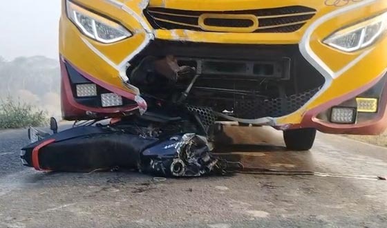 কলাপাড়ায় বাসের চাপায় নিহত ১