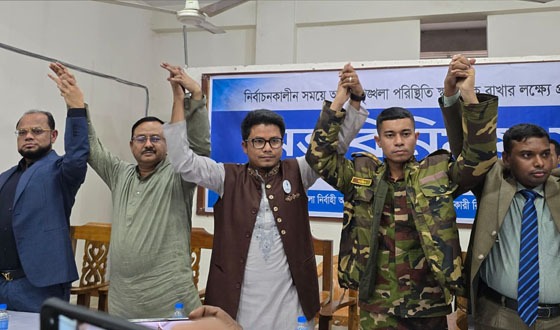 ভালুকায় প্রতিদ্বন্দ্বী প্রার্থীদের সাথে প্রশাসানের মতবিনিময়