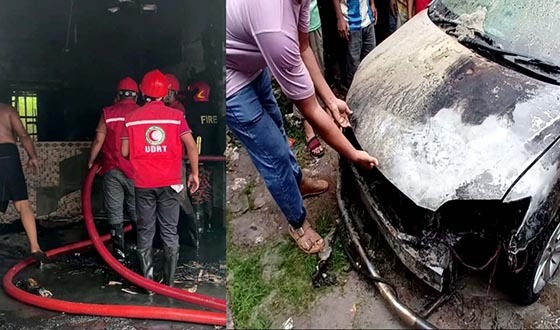 শেরপুরে ভয়াবহ আগুন: পুড়ল ৪ প্রতিষ্ঠান ও প্রাইভেটকার