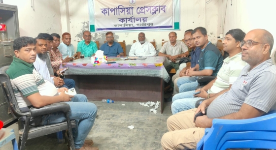 কাপাসিয়ায় আনন্দ টিভি'র প্রতিনিধির বিরুদ্ধে মামলার প্রতিবাদে প্রেসক্লাবের নিন্দা