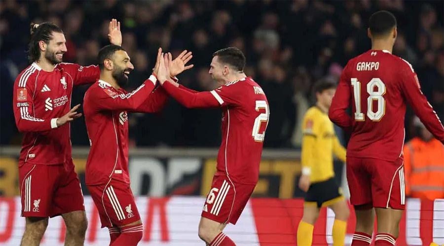 সালাহ ও রবার্টসনের দাপটে এফএ কাপের কোয়ার্টার ফাইনালে লিভারপুল