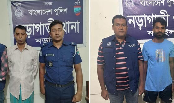 কালিয়ায় শীর্ষ সন্ত্রাসী লাকী ও আবু আটক