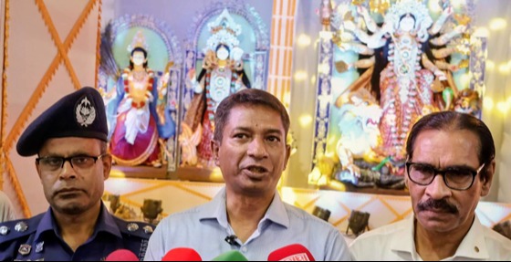 দুর্গাপূজার নিরাপত্তা পরিদর্শনে চাঁদপুরে চট্টগ্রাম রেঞ্জের ডিআইজি