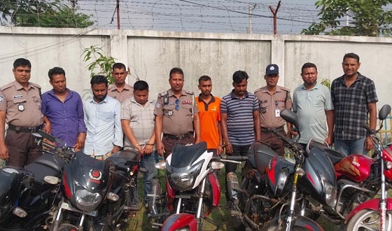 রংপুরে মোটরসাইকেল উদ্ধারসহ চোর সিন্ডিকেটের গ্রেফতার ৫