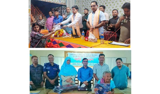 লক্ষ্ণীছড়ি ও রামগড়ে শারদীয় দুর্গাপূজায় প্রধানমন্ত্রীর উপহারের শাড়ি বিতরণ