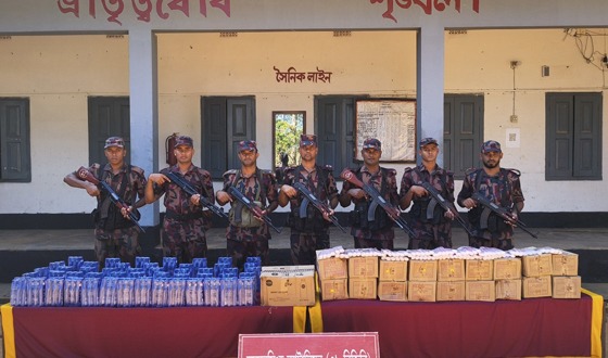 শ্রীবরদী সীমান্তে বিপুল পরিমাণ ভারতীয় কসমেটিকস জব্দ