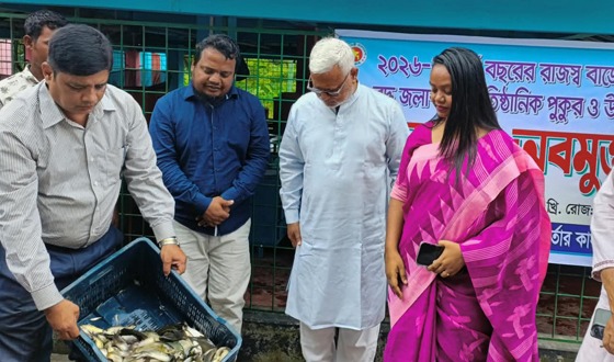 বীরগঞ্জে পোনামাছ বিতরণ ও জলাশয়ে অবমুক্তকরণ কর্মসূচি পালন