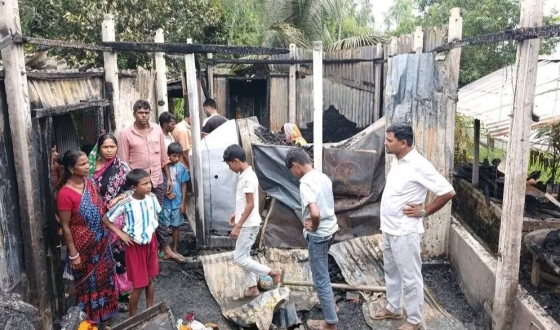 কালিয়াকৈরে ভয়াবহ অগ্নিকান্ডে দুই পরিবার নিঃস্ব