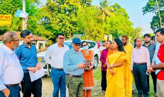 ঝিনাইগাতীতে পর্যটন মোটেল নির্মাণের সম্ভাব্য স্থান পরিদর্শন