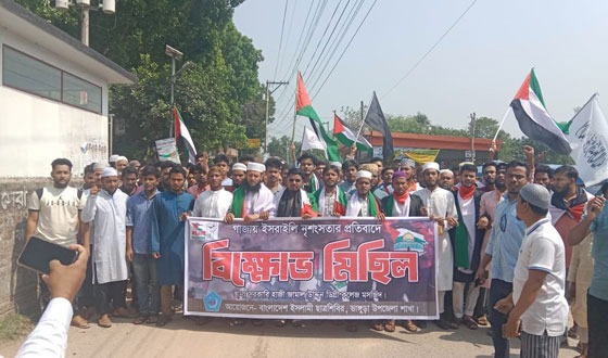 ফিলিস্তিনে গণহত্যার প্রতিবাদে ভাঙ্গুড়ায় বিক্ষোভ