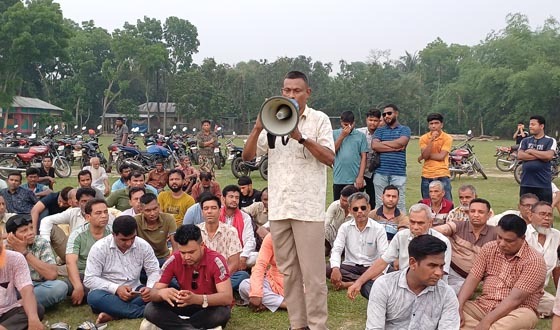 বাঘায় ছাত্রদল নেতার উপর সন্ত্রাসী হামলার প্রতিবাদ সভা