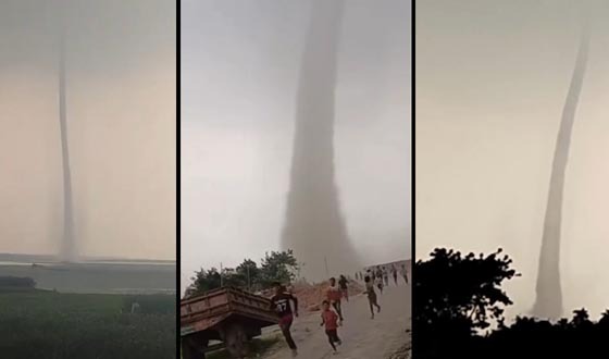 দৌলতপুরে পদ্মা নদীতে টর্নেডো, ভিডিও ভাইরাল