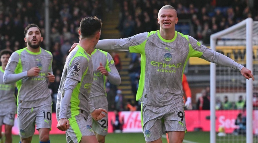 হালান্ডের জোড়া গোলে প্যালেসের বিপক্ষে জয় পেলো সিটি