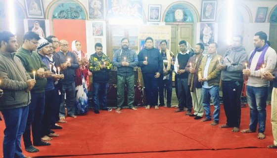 দীপু দাসের স্মরনে ধর্মরক্ষিনীতে প্রার্থনা : আজ মানববন্ধন