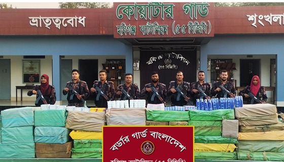 হবিগঞ্জে সোয়া কোটি টাকার ভারতীয় প্রসাধনী ও ওষুধ জব্দ