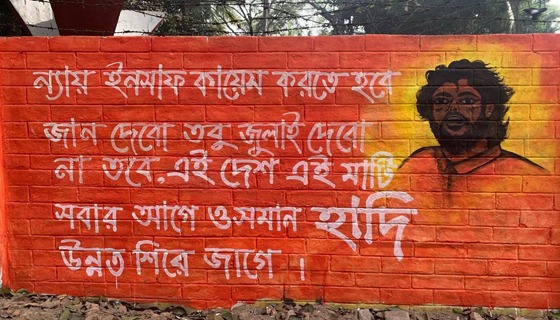 বিপ্লবী হাদি স্মরণে চাটমোহরে গ্রাফিতি