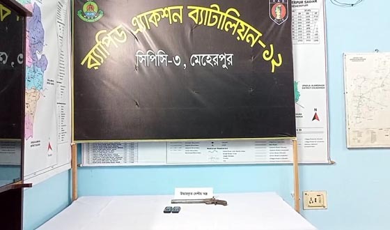 গাংনীতে অস্ত্রসহ আটক ৩