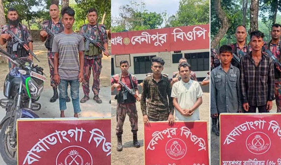 মহেশপুর সীমান্তে দালালসহ আটক ১০