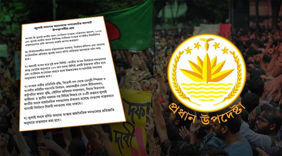 এক বাক্যের প্রশ্নেই চার বড় সংস্কার, গণভোটের ব্যালট প্রস্তাব প্রকাশ করল সরকার