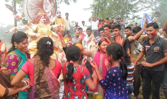 বাঘায় ৪৬ পূজা বিসর্জন