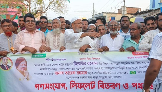 সাপাহারে ৩১ দফা বাস্তবায়নে মনোনয়ন প্রত্যাশী মোস্তাফিজুর এর গণসংযোগ