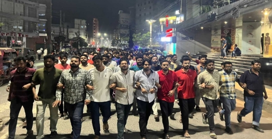 জুবায়েদ হত্যার প্রতিবাদে রাজশাহীতে ছাত্রদলের বিক্ষোভ মিছিল