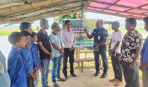 সাপাহারে জবই বিল পাড়ে বৃক্ষরোপণ