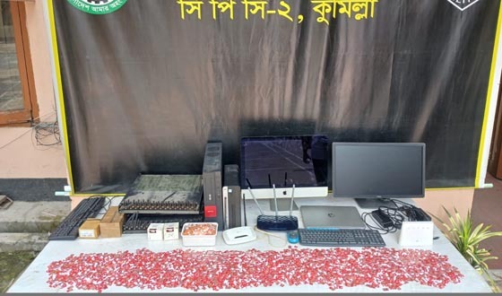 কুমিল্লায় ৮ হাজার ৩১৮ সিমসহ ভিওআইপি সরঞ্জাম উদ্ধার