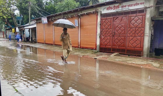 ফুলবাড়ীতে ঝড়বৃষ্টি, বোরো ধান নিয়ে বিপাকে কৃষক-কিষানি