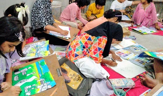 শেরপুরে রবি নিয়োগী‘র জন্মবার্ষিকী উপলক্ষে চিত্রাঙ্কন প্রতিযোগিতা