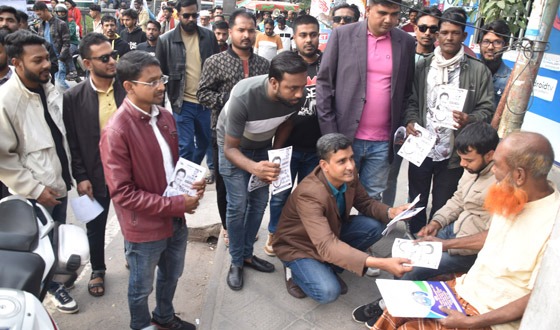 রাজশাহী-২ আসনে বিএনপি প্রার্থী মিজানুর রহমানের গণসংযোগ