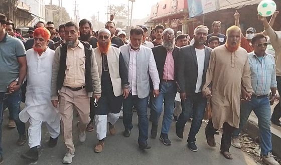গজারিয়ায় ফুটবল প্রতীকের গণমিছিল