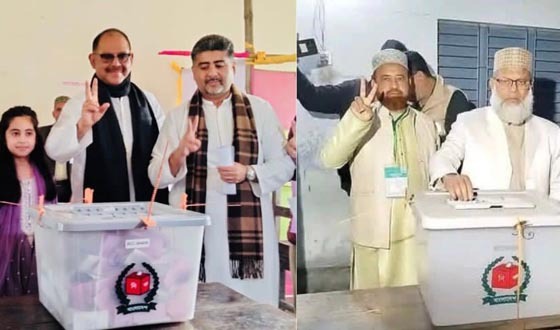 শেরপুরে ভোটের হাওয়া, দীর্ঘ লাইনে ভোটাররা