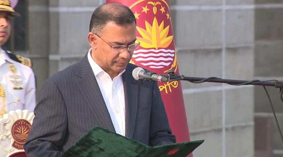 বাংলাদেশের ১১তম প্রধানমন্ত্রী হিসেবে শপথ নিলেন তারেক রহমান