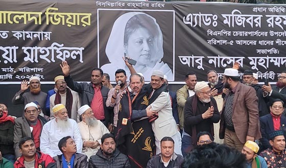 সরোয়ারকে ধানের শীষের চাঁদর পড়িয়ে ঐক্যের বার্তা