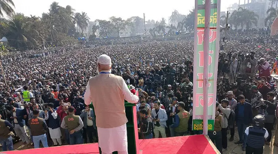 যশোরে জামায়াতের জনসভায় মানুষের ঢল