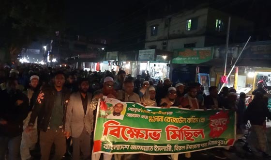বাংলাদেশ জামায়াতে ইসলামী বিরলে বিক্ষোভ মিছিল