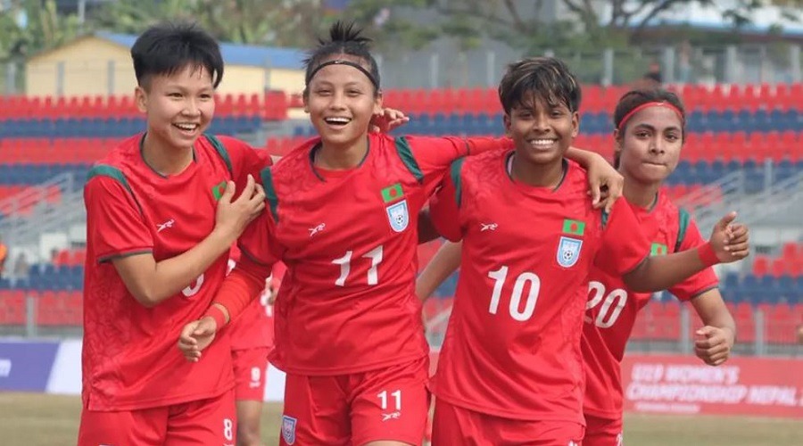 ভুটানের জালে মেয়েদের গোল বন্যা