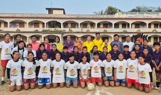 খাগড়াছড়িতে নারী দিবসে প্রমিলা প্রীতি ফুটবল