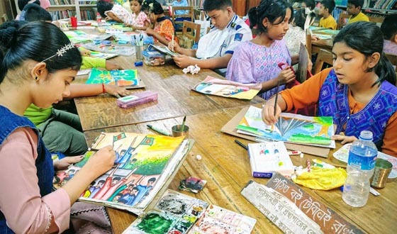 শেরপুরে শিশুদের চিত্রাঙ্কন ও আবৃত্তি প্রতিযোগিতা