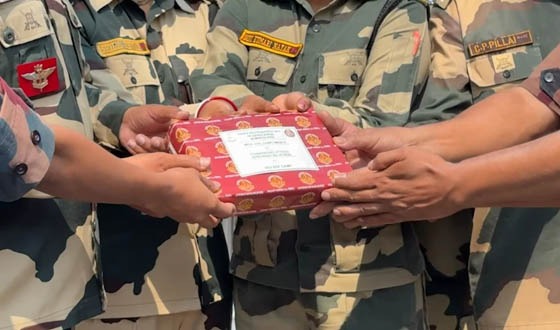 হিলি সীমান্তে বিজিবি-বিএসএফের শুভেচ্ছা বিনিময়