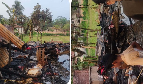 দিঘলিয়ায় ভয়াবহ অগ্নিকাণ্ড, বসতবাড়ি আগুনে পুড়ে ছাই